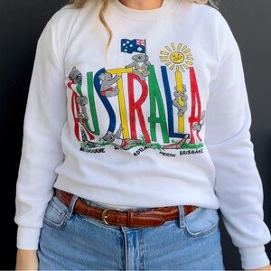 vintage Australia Souvenir white cotton crewneck